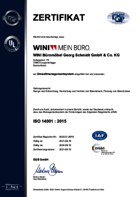 UM Zertifikat ISO 14001