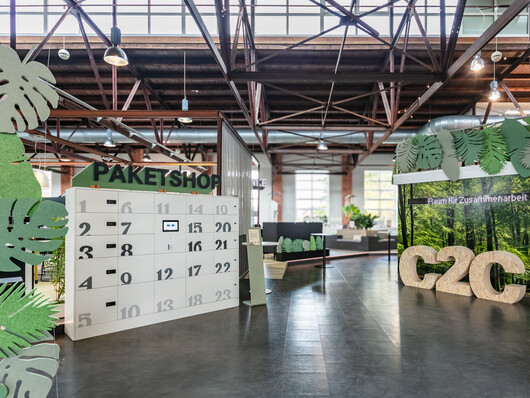 Eingang WINI Forum Sandsteinhalle in Marienau, Hausmesse 2025